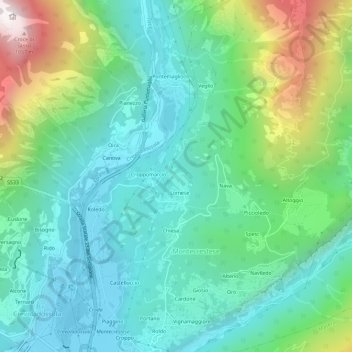Carte topographique Chezzo, altitude, relief
