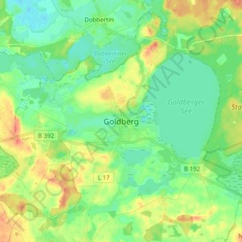 Carte topographique Goldberg, altitude, relief