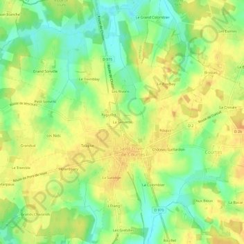 Carte topographique La Servette, altitude, relief