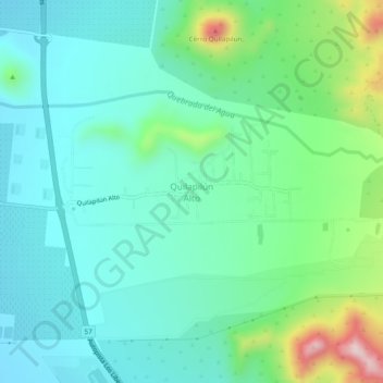 Carte topographique Quilapilún Alto, altitude, relief