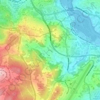 Carte topographique Rutis, altitude, relief