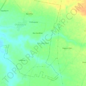 Carte topographique Bas Narbad, altitude, relief