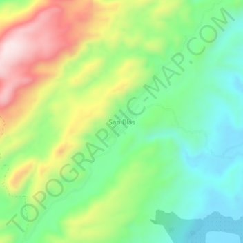 Carte topographique San Blas, altitude, relief