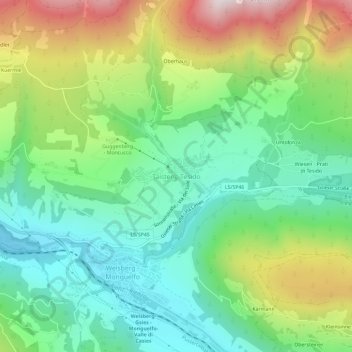 Carte topographique Taisten - Tesido, altitude, relief