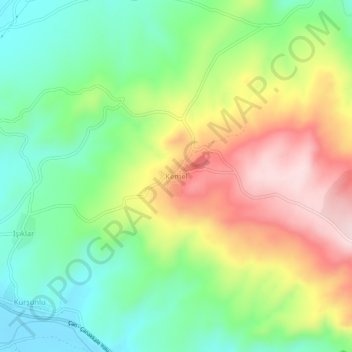 Carte topographique Kemel, altitude, relief