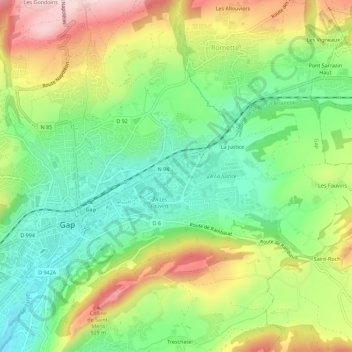 Carte topographique ZA Tokoro, altitude, relief