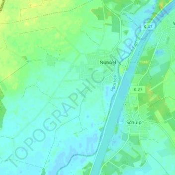 Carte topographique Bössel, altitude, relief