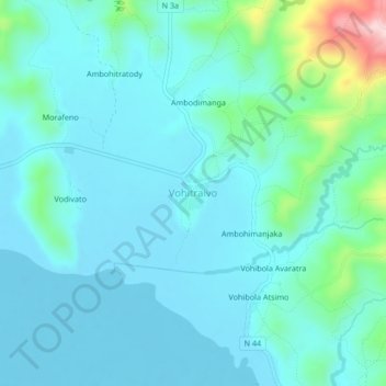Carte topographique Vohitraivo, altitude, relief