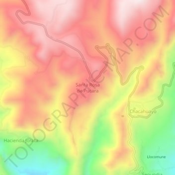 Carte topographique Santa Rosa de Pucara, altitude, relief