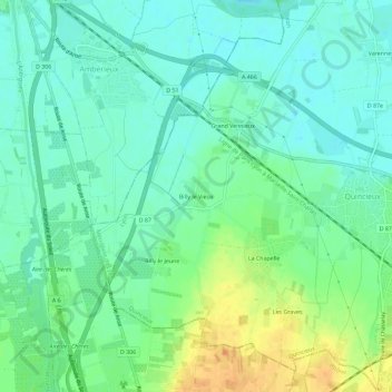 Carte topographique Billy le Vieux, altitude, relief