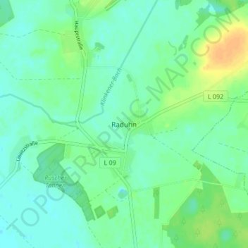 Carte topographique Raduhn, altitude, relief