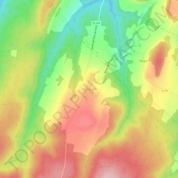 Carte topographique Gergueil, altitude, relief