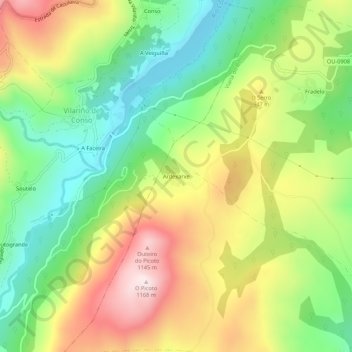 Carte topographique Ardexarxe, altitude, relief