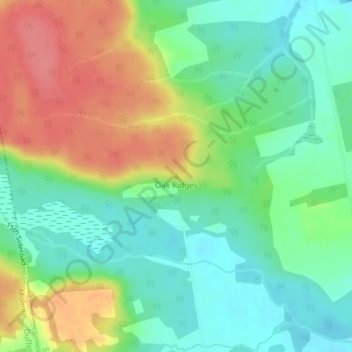 Carte topographique Oak Ridges, altitude, relief