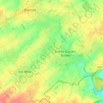 Carte topographique Bolder, altitude, relief