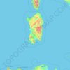 Carte topographique Sud Sardegna, altitude, relief