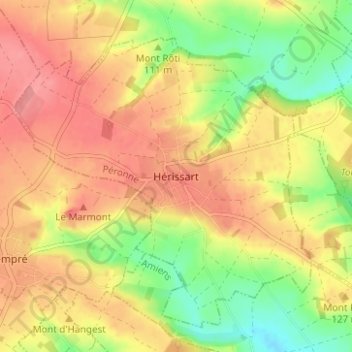 Carte topographique Hérissart, altitude, relief