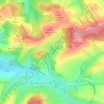 Carte topographique Schellental, altitude, relief