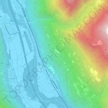 Carte topographique Monte Porta, altitude, relief