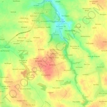 Carte topographique Lestanet, altitude, relief
