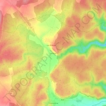 Carte topographique La Lèque, altitude, relief
