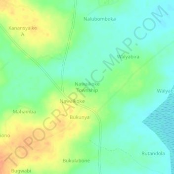 Carte topographique Nawaikoke Township, altitude, relief