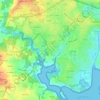 Carte topographique Le Clos de Bernus, altitude, relief
