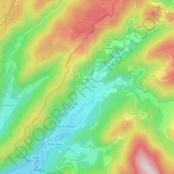 Carte topographique Haut-du-Them, altitude, relief