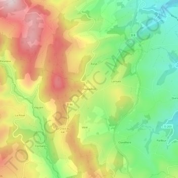 Carte topographique Paimpillod, altitude, relief