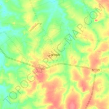 Carte topographique Carlinda, altitude, relief