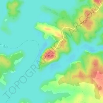 Carte topographique Castillo de Granadilla, altitude, relief