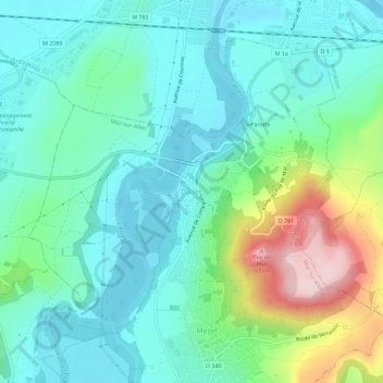 Carte topographique Dallet, altitude, relief