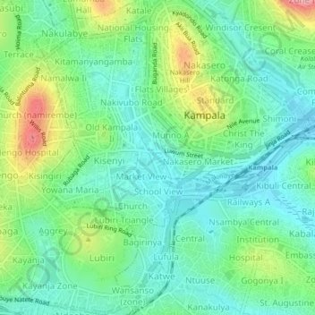 Carte topographique Utc, altitude, relief