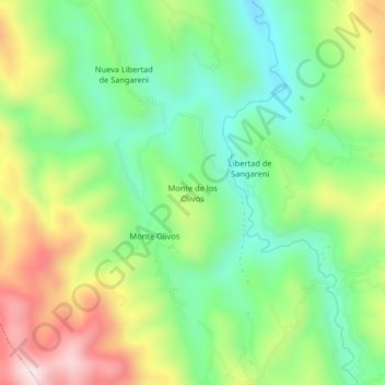 Carte topographique Monte de los Olivos, altitude, relief
