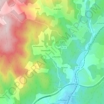 Carte topographique La Mongie, altitude, relief