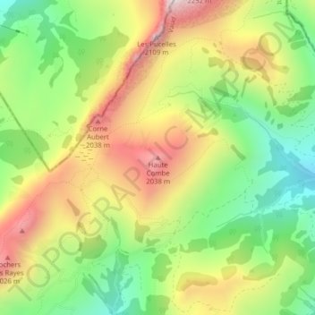Carte topographique Haute Combe, altitude, relief