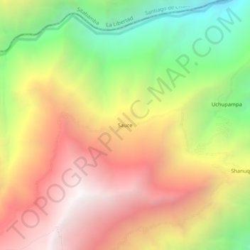 Carte topographique Sauce, altitude, relief