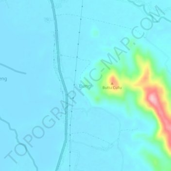 Carte topographique Bungi, altitude, relief