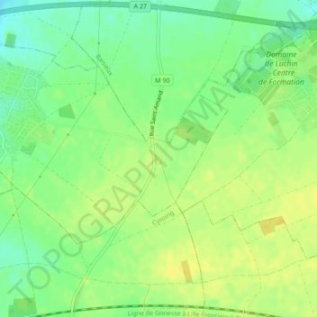 Carte topographique Carrefour de l’Arbre, altitude, relief