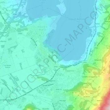 Carte topographique Donzeno, altitude, relief