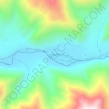 Carte topographique Chumathang, altitude, relief