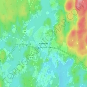 Carte topographique Töcksfors, altitude, relief