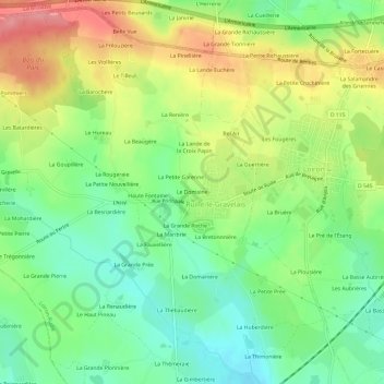 Carte topographique Le Domaine, altitude, relief