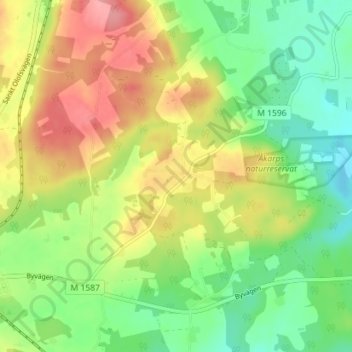 Carte topographique Stubbaröd, altitude, relief