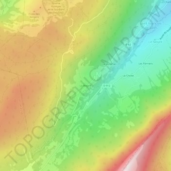 Carte topographique La Magne, altitude, relief