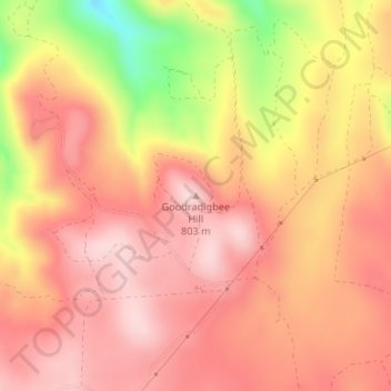 Carte topographique Goodradigbee Hill, altitude, relief