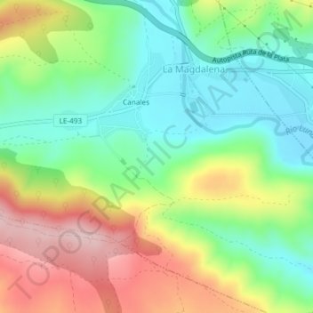 Carte topographique Cullana, altitude, relief