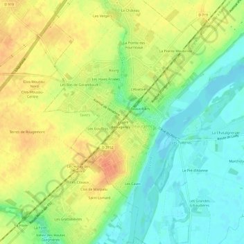 Carte topographique La Gare, altitude, relief