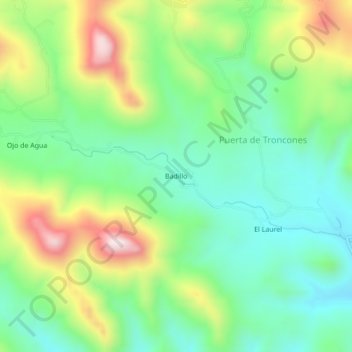 Carte topographique Badillo, altitude, relief
