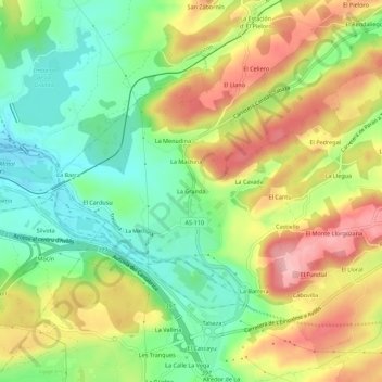 Carte topographique La Granda, altitude, relief